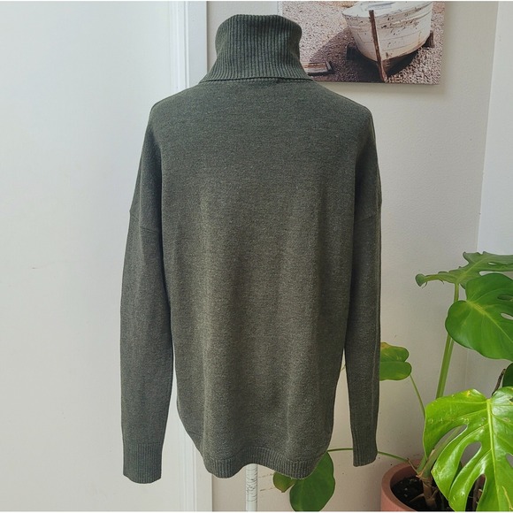 French Connection Tunic Sweater Green Turtleneck Long Sleeve Small Oversized EUC - Picture 3 of 5